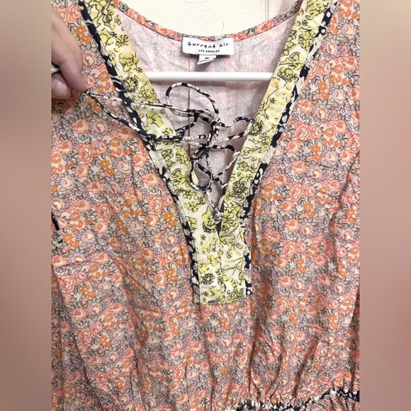 Anthropologie Current Air Sleeveless Linen Floral Midi Dress Cottagecore Boho M - Picture 4 of 9